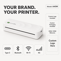 Mini Impresora Térmica Portátil sin Tinta, Impresora de Documentos de Bolsillo con Bluetooth y USB Tipo-C para Estudiantes en Movimiento