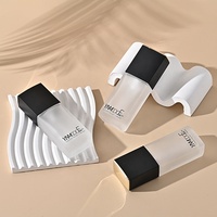 Carré givré 30ml Bb crème maquillage cosmétique presse pompe bouteille de luxe vide liquide fond de teint lotion bouteilles en verre