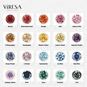 <span class=keywords><strong>Pietre</strong></span> di Moissanite Sfuse Multicolore Viresa, Taglio Brillante Rotondo Opalescente Creato in Laboratorio, 0.8-2.0mm - Product Image 6