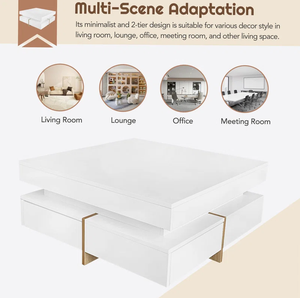 <span class=keywords><strong>Table</strong></span> basse d'adaptation multi-scènes <span class=keywords><strong>Table</strong></span> centrale de salon au design délicat avec surface très brillante - Product Image 4