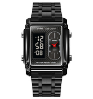 Montre Skmei 1868 en gros de Chine, vente chaude, montre numérique dorée, montre classique en acier inoxydable, montres-bracelets pour hommes