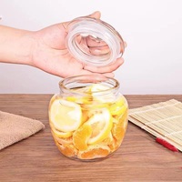 Offres Spéciales cuisine ménage hermétique bonbons maïs cornichon conteneur de stockage des aliments gaufrage bocal en verre ensemble de bidons avec couvercle en verre