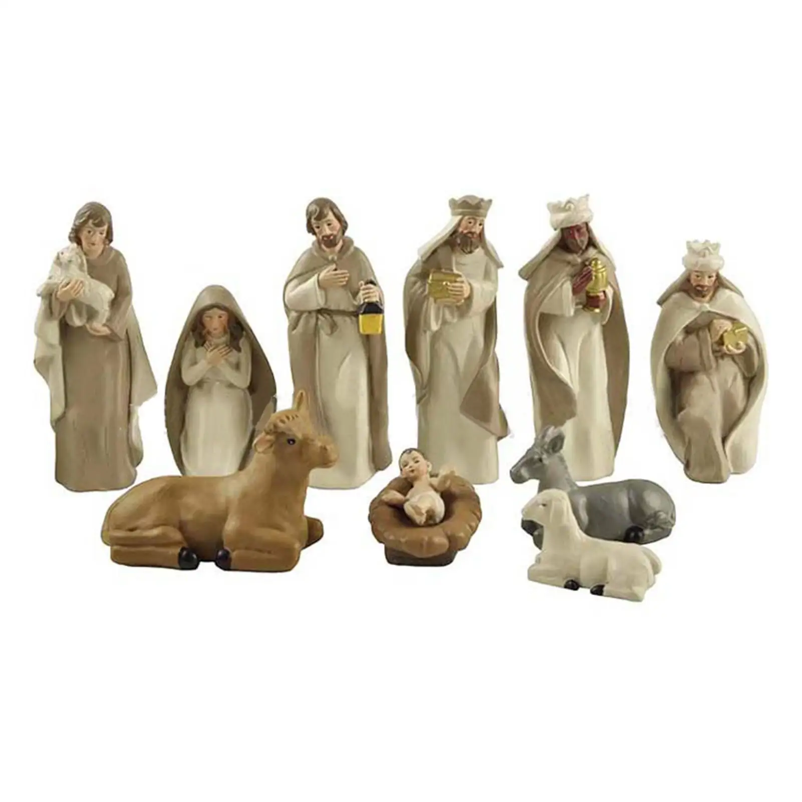 Neue Statue Krippe Szene Set Weihnachts krippe Figuren Baby Jesus Krippe Miniaturen Ornament Kirche Katholisches Geschenk Home Decor