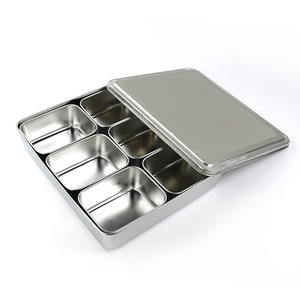 Yolecen Wholesale Four-Compartment Stainless Steel Seasoning <strong>Box</strong> Thickened Japanese Eight-Flavor Seasoning Jar 621 <strong>Herb</strong> Tools - Product Image 1