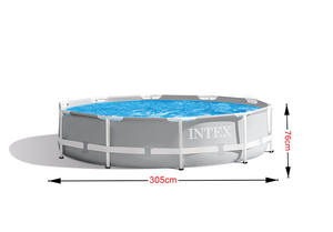 <span class=keywords><strong>INTEX</strong></span> 26702 305x76CM rond gris clair famille amusant cadre au-dessus du <span class=keywords><strong>sol</strong></span> en acier cadre <span class=keywords><strong>piscine</strong></span> avec filtre pompe ensemble - Product Image 2
