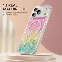 Coque de téléphone en résine époxy avec coquille naturelle intégrale pour iPhone 18DUO 17Pro Max, protection complète, antichoc magnétique