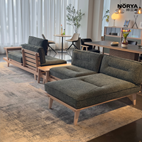 Canapé modulaire NORYA en tissu avec base en bois massif pour ensemble de canapés, meubles de salon