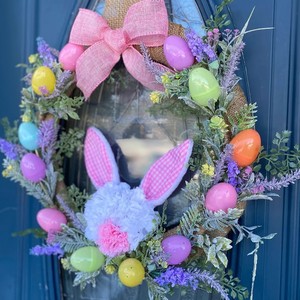 Decorazioni Pasquali <span class=keywords><strong>per</strong></span> la <span class=keywords><strong>Casa</strong></span>, Ghirlanda Floreale Rosa e Bianca <span class=keywords><strong>per</strong></span> Porta, Corona Pasquale con Croce - Product Image 5