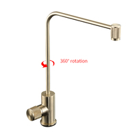 Robinet de cuisine monocommande moderne en laiton doré brossé avec cartouche céramique, à un seul trou, pour eau potable, avec filtre intégré