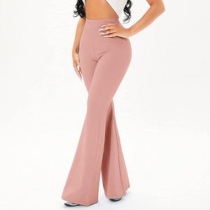 Pantalon évasé d'été taille haute pour femme, en toile imperméable et respirante, avec taille élastique, couleurs personnalisables - Product Image 5