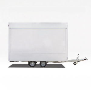 Camion de restauration mobile motorisé en acier inoxydable blanc avec compartiments isolés pour la livraison d'aliments surgelés et la restauration de rue - Product Image 1
