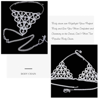 Chaîne de corps en cristal, chaîne de soutien-gorge de bikini argentée, chaîne de taille de plage, chaîne de ventre, haut court, sous-vêtements, bijoux de corps pour femmes et filles