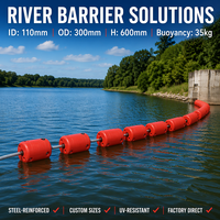 Boya Flotante para Tuberías de PE de 110 mm, Cilíndrica Roja de 300*600 mm, para Minería de Oro y Dragado de Ríos, Personalizada OEM, de Venta Caliente