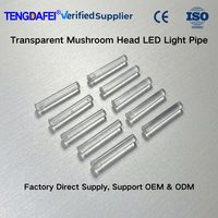 Colonne de guidage lumineux PMMA transparente sur mesure OEM de 3 mm, tête champignon, indicateur de signal LED pour panneau industriel