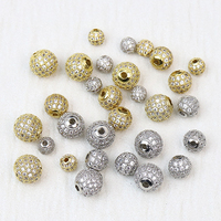Diy Argent ou Or taille différente Bijoux Accessoires Plaqué Or 18k Clignotant Zircon Rétro Perle Perles Lâches
