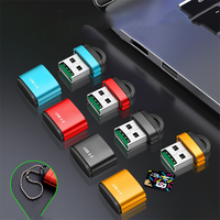 Lecteur de cartes Mini USB 2.0 avec couvercle en plastique, porte-clés, adaptateur OTG haute vitesse pour cartes mémoire Micro TF SD, compatible PC, ordinateur portable, téléphone, appareil photo