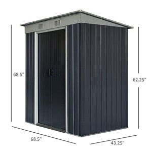Vente directe 6x4 pieds en acier galvanisé verrouillable hangar <span class=keywords><strong>de</strong></span> stockage extérieur fondation incluse facilement assemblé <span class=keywords><strong>pour</strong></span> le <span class=keywords><strong>jardin</strong></span> piscine - Product Image 3
