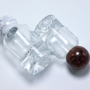 Luxury 50ml Round Glass <b>Perfume</b> <b>Bottle</b> With Marble Lid Mountain Bottom Unique <b>Perfume</b> <b>Bottle</b> - Product Image 5
