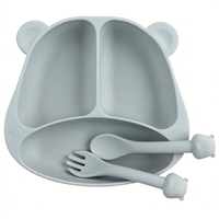CHINFAI Nouveauté Assiette à ventouse robuste et écologique pour enfants, bol d'alimentation non toxique, assiette en silicone pour bébé, ensemble de vaisselle