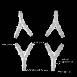 OEM/ODMプラスチックワイ5/32 "チューブID4mm等バーブY形状リデューサー3ウェイホースバーブパイプコネクタ流体分配用