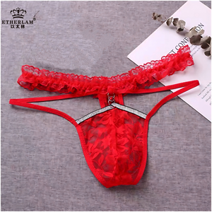 Culottes en <span class=keywords><strong>dentelle</strong></span> pour hommes, taille haute et taille basse, <span class=keywords><strong>mini</strong></span>-jupes, strings, lingerie gay en nylon et élasthanne, design classique de <span class=keywords><strong>string</strong></span> - Product Image 3