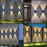 Lampe LED Solaire Extérieure pour Clôture et Mur 3000/4000/6000K 3 Modes Étanche IP65 Économe en Énergie avec Détecteur de Mouvement à Distance pour Jardin