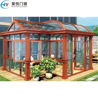 Serre en verre en alliage d'aluminium avec toit triangulaire, verre Low-E, étanche, préfabriquée, pour villa extérieure et jardin