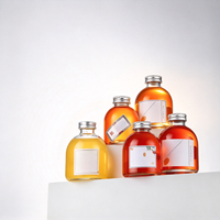 Bouteilles en verre à épaules rondes avec bouchons argentés pour vin, whisky, brandy, jus et présentation à domicile