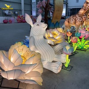 Usine de lanternes de Zigong, lanternes en soie en forme de panda colorées, fabriquées à la main, étanches, à LED, pour les décorations de Diwali et de Thanksgiving - Product Image 6