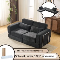 Modernes Hochdichtes Schaumstoff-Vakuum-Komprimiertes 3-Sitzer L-förmiges Schlafsofa Multifunktionales Apartment-Wohnzimmer Flanell Abnehmbar