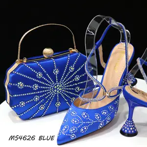 2024 Novos Designs Sapato Italiano e Conjunto De Saco em Mulheres Africanas sapatos Combinando saco Set Senhoras saltos altos venda quente