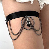 Accessoires de chaîne de jambe de perle d'alliage de gland multicouche sexy femmes chaîne de cuisse élastique simple réglable bijoux de corps