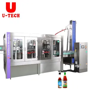Fully automatic soy sauce bottle washing filling capping machine liquid dressing vinegar bottling line plant