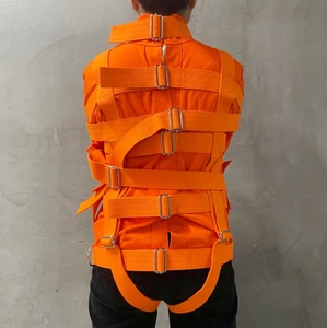 Jaket Medis Kanvas Oranye dengan Gesper Logam, Pakaian Pengikat Manikur, Pakaian Pengikat Diri untuk Penjara yang Aman - Product Image 4