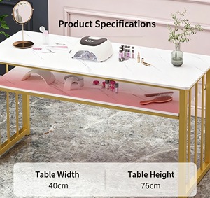 Wss Hot <b>Nail</b> <b>Desk</b> for <b>Nail</b> Tech Acetone Resistant Manicure Table with Metal Frame <b>Nail</b> Salon Station Beauty Storage Organizer - Product Image 5