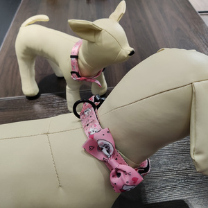 <span class=keywords><strong>Collar</strong></span> para Perro o Gato con Lazo, Diseño Personalizado con Logotipo, Lindo, Rosa, Suave, Duradero, de Poliéster y Nailon, con Estampado de Moño, Accesorios para Mascotas - Product Image 4