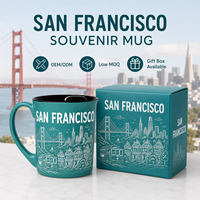 Mug à café en céramique 11 oz, souvenir de San Francisco, Californie, avec la célèbre Pont Golden Gate, pour mug en grès, OEM ODM personnalisé