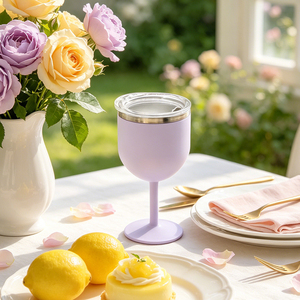 Gobelets à vin en plastique populaires en gros, verres à vin personnalisés en plastique, tasses isothermes de 4 oz avec intérieur en acier inoxydable - Product Image 6
