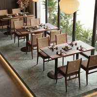 Mobilier commercial pour café, restaurant de restauration rapide, ensembles de tables et chaises en bois, banquette de restaurant en bois, table et chaise