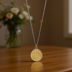 Collana con Ciondolo Zodiacale Angelina, Placcata in Oro, Catena a Serpente in Acciaio Inossidabile, Stile Classico per Donne, Uso Quotidiano, Regalo - Product Image 2