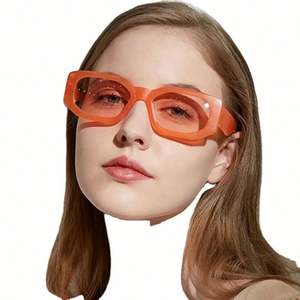 Nuevas Gafas de Sol Cuadradas con Degradado de Color Jelly y Logotipo Personalizado de Moda 2021, Gafas de Sol Rectangulares Poligonales con Protección UV400 para Mujer - Product Image 1