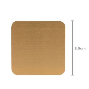 Sous-verres en acier inoxydable métallique isolants thermiquement, avec logo et texte gravés sur mesure, pour bar et restaurant - Product Image 6