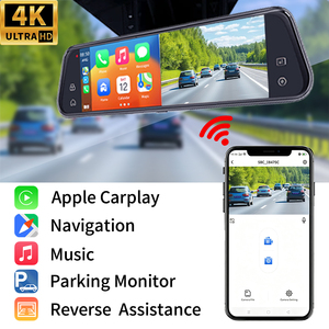 10インチ4K CarPlayスクリーンミラーリング対応、バックカメラ、CarPlay＆<span class=keywords><strong>Android</strong></span> Auto対応、4Kドライブレコーダー、車載カメラ、Carlover AIダッシュカム - Product Image 1