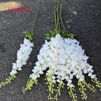 Fleurs artificielles de haute qualité Dalian Chermy, delphiniums blancs à longue tige de 120 cm, pour arrangements floraux de mariage et de fêtes.