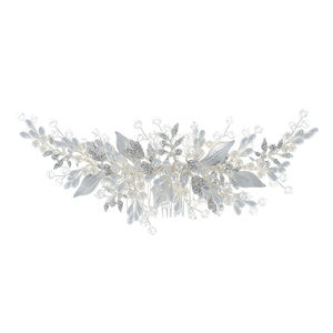 Moda perline fatte a mano in cristallo foglia di metallo accessori per copricapo da sposa pettine laterale per feste da ballo - Product Image 1