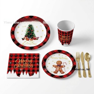 Ensemble de vaisselle de fête de Noël style flocon de neige, 96 pièces, <span class=keywords><strong>serviettes</strong></span> en <span class=keywords><strong>papier</strong></span>, gobelets, assiettes, couteaux, fourchettes pour fête d'anniversaire - Product Image 4