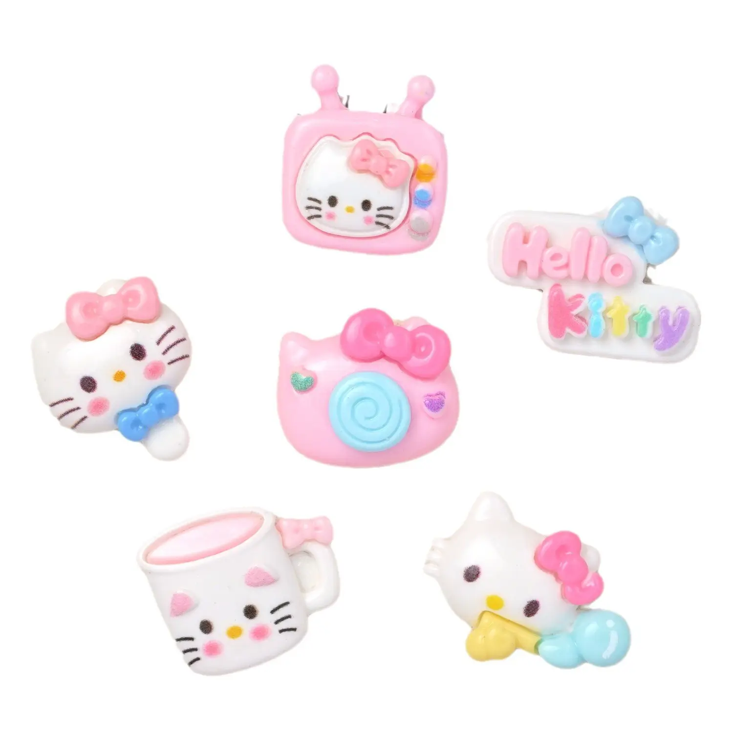 Nieuwe Stijl Kawaii Roze Kitty Flatback Hars Kunstambachten Voor Mobiele Telefoon Ketting Hanger Handgemaakte Haarspeld Diy Huisdecoratie Materiaal