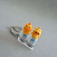 Porte-clés LED personnalisé avec son, mignon, en acrylique, en forme de dessin animé, avec un bouton de pression, en plastique, cadeau pour soulager le stress