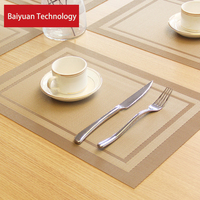 Tatakan PVC persegi Eropa warna solid, tatakan meja tahan minyak tahan air restoran hotel Barat