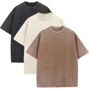 T-shirt en coton surdimensionné pour homme, coupe ample, effet vintage, manches courtes, décontracté, unisexe, en jersey - Product Image 1